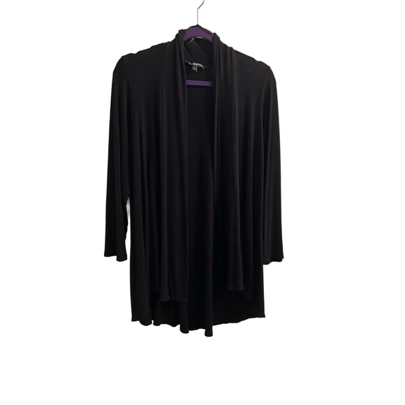 Cable & Gauge Black Viscose Knit Open-Front Cardigan Size 1X Career Office READ - Picture 1 of 3